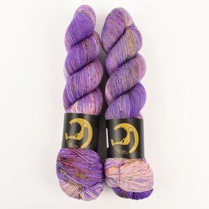 Lolabean Yarn Co Black Label 2 Skeins Three Bean Salad Sport Weight Yarn Purple